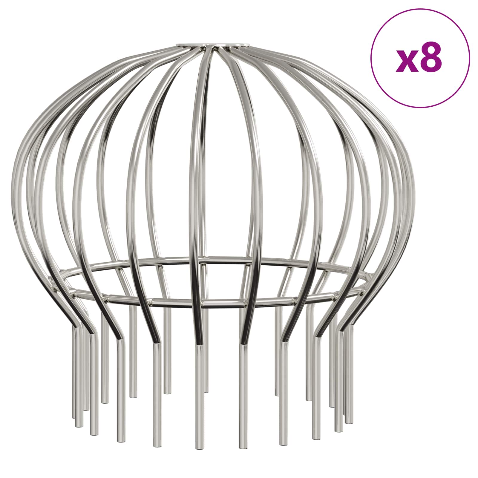 Zaštita od lišća za žljeb 8 pcs Srebrno 200 mm Nehrđajući čelik