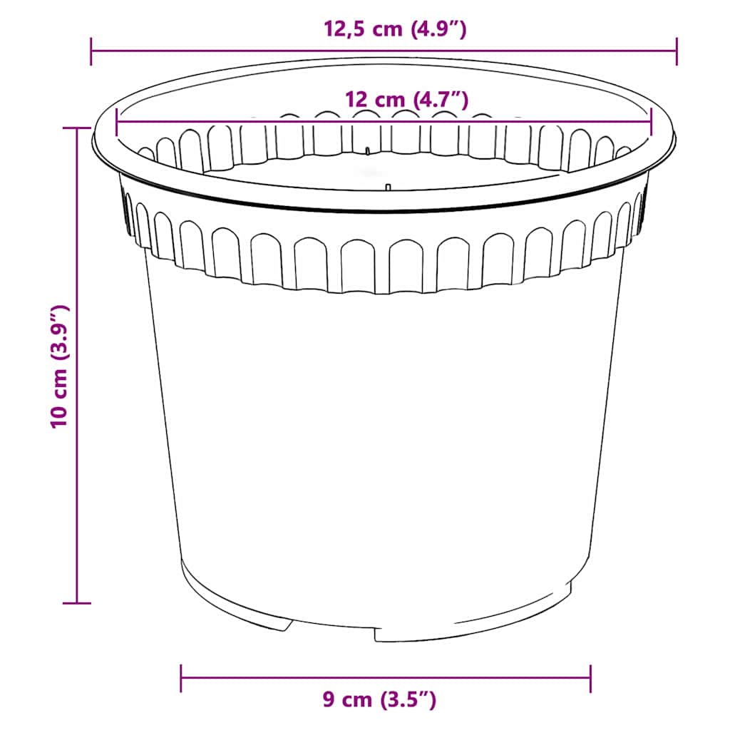 Okrugla saksija za cveće 6 pcs Crvena cigla Ø 12,5 x 10 cm