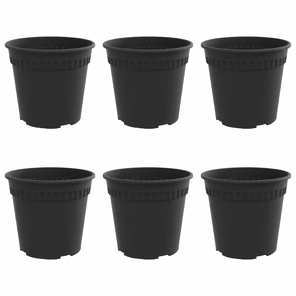 Okrugla saksija za cveće 6 pcs Crna Ø 19 x 16 cm Plastika