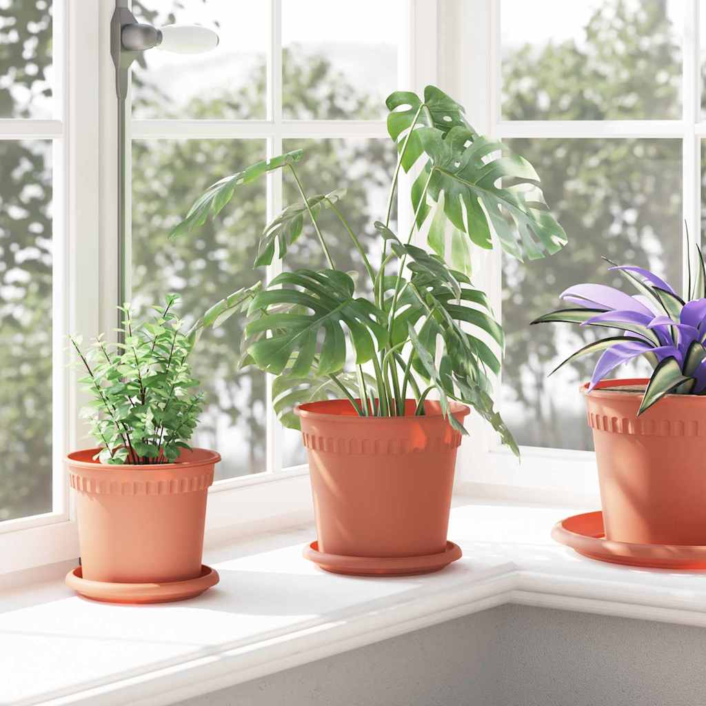 Okrugla saksija za cveće 24 pcs Crvena cigla Ø 17 x 14 cm
