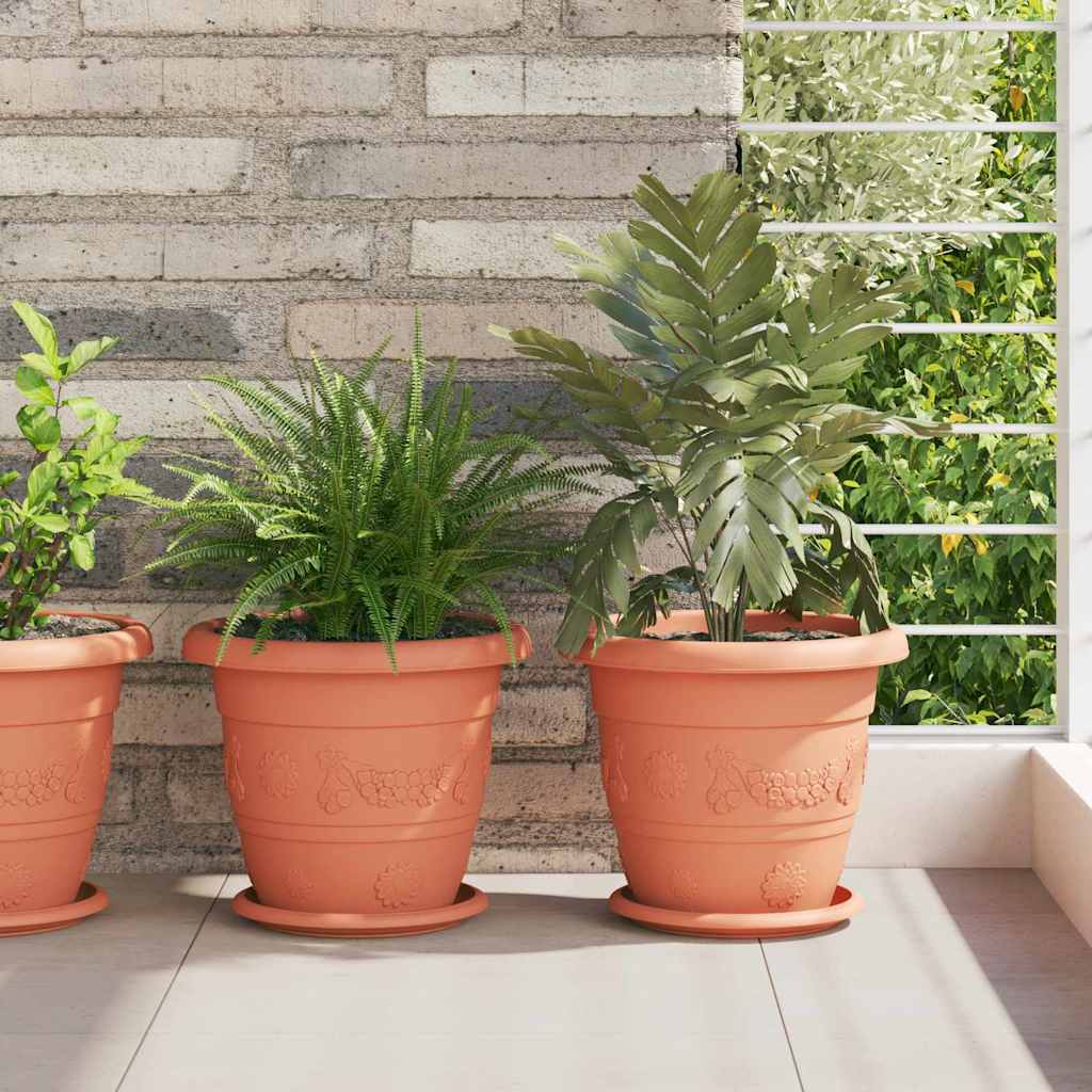 Okrugla saksija za cveće 6 pcs Crvena cigla Ø 26 x 21.5 cm
