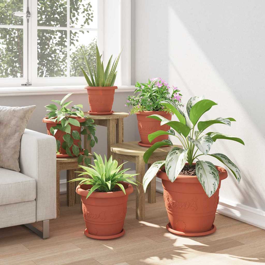 Okrugla saksija za cveće 24 pcs Crvena cigla Ø 30 x 25 cm