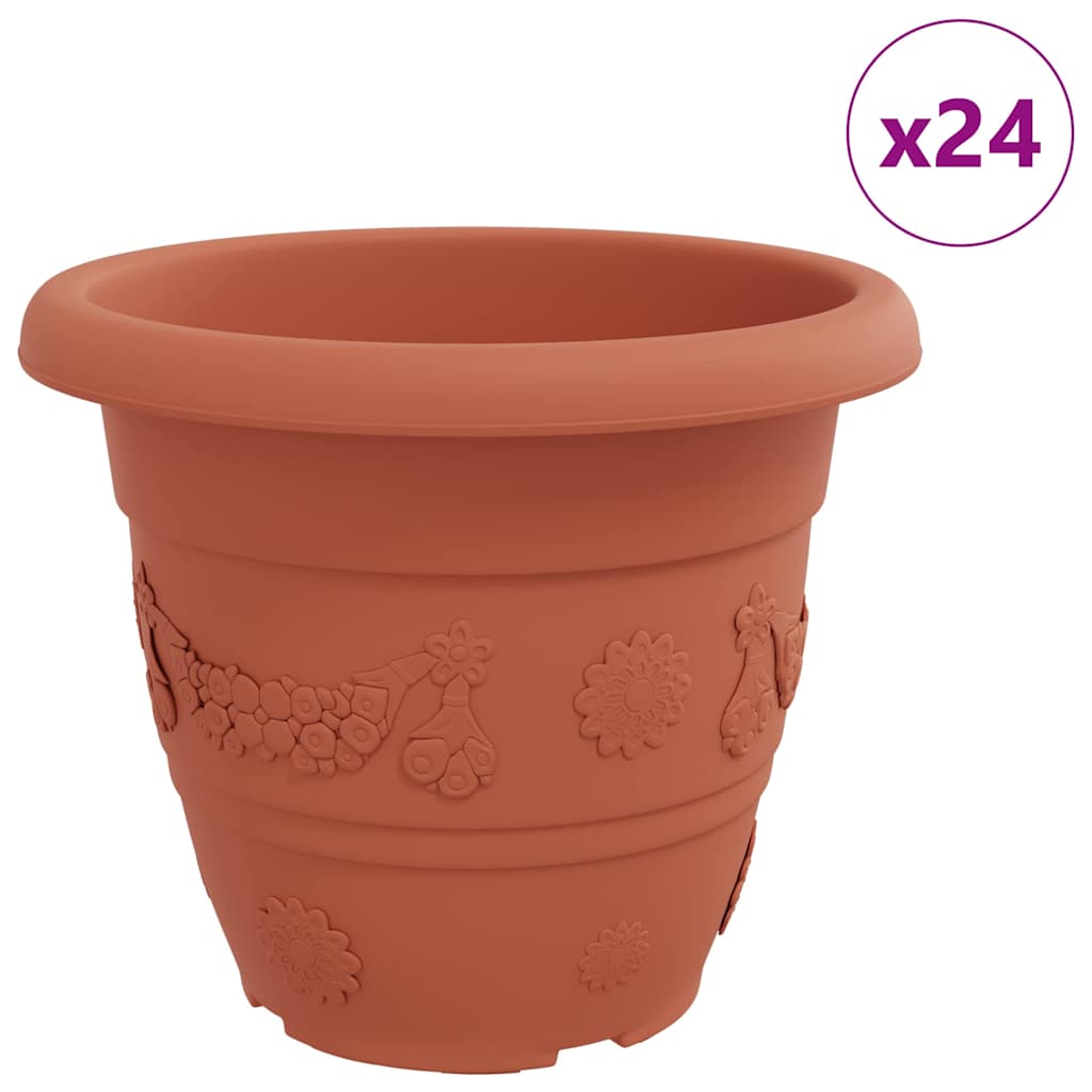 Okrugla saksija za cveće 24 pcs Crvena cigla Ø 39 x 32 cm