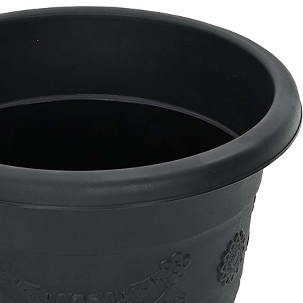 Okrugla saksija za cveće 24 pcs Crna Ø 22 x 18 cm Plastika