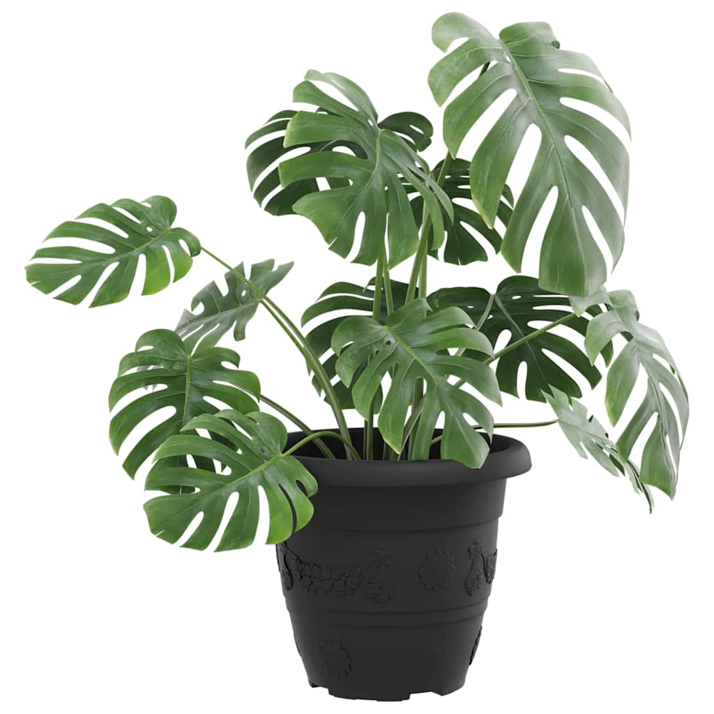 Okrugla saksija za cveće 24 pcs Crna Ø 22 x 18 cm Plastika