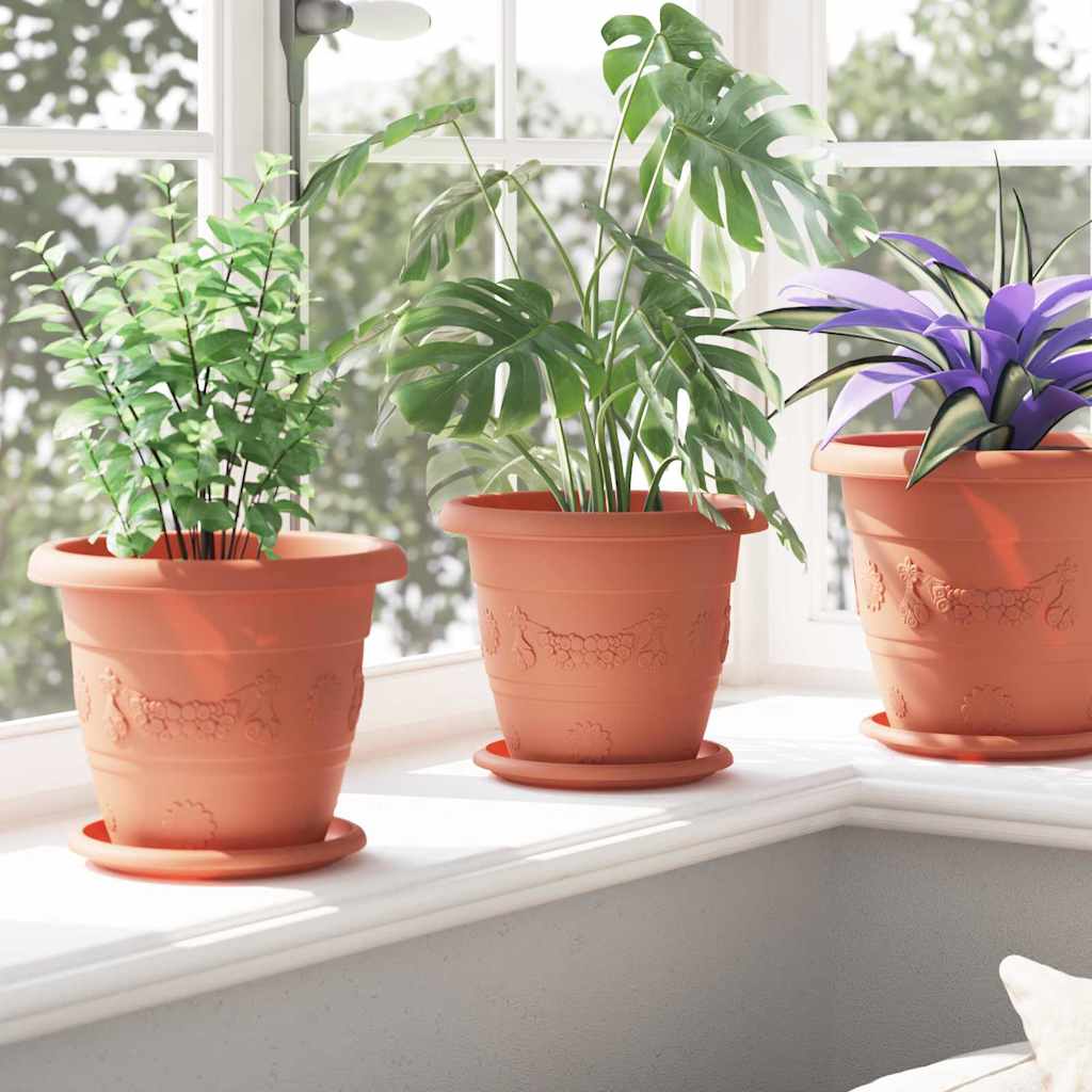Kružni Pladanj za Cvijeće 6 pcs Crvena cigla Ø 17,5 x 2 cm