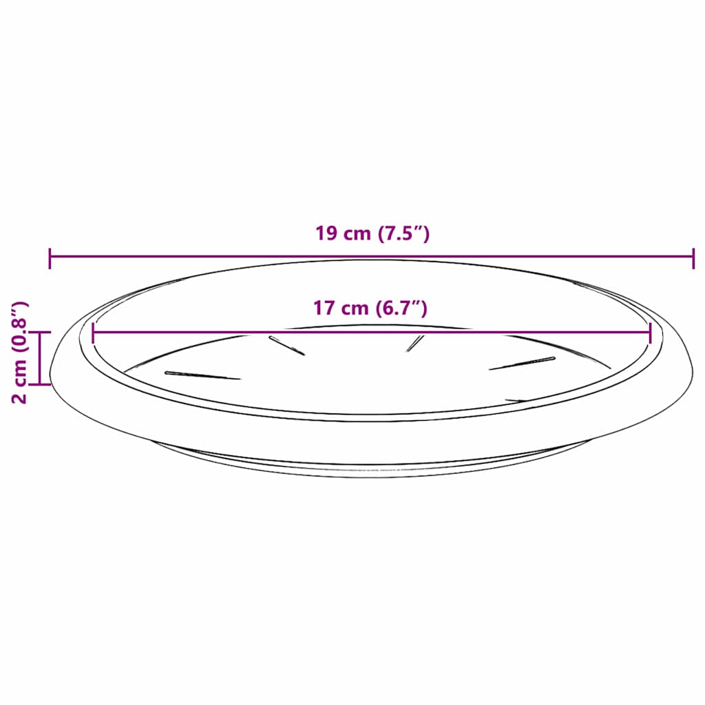 Kružni Pladanj za Cvijeće 6 pcs Crvena cigla Ø 19 x 2 cm