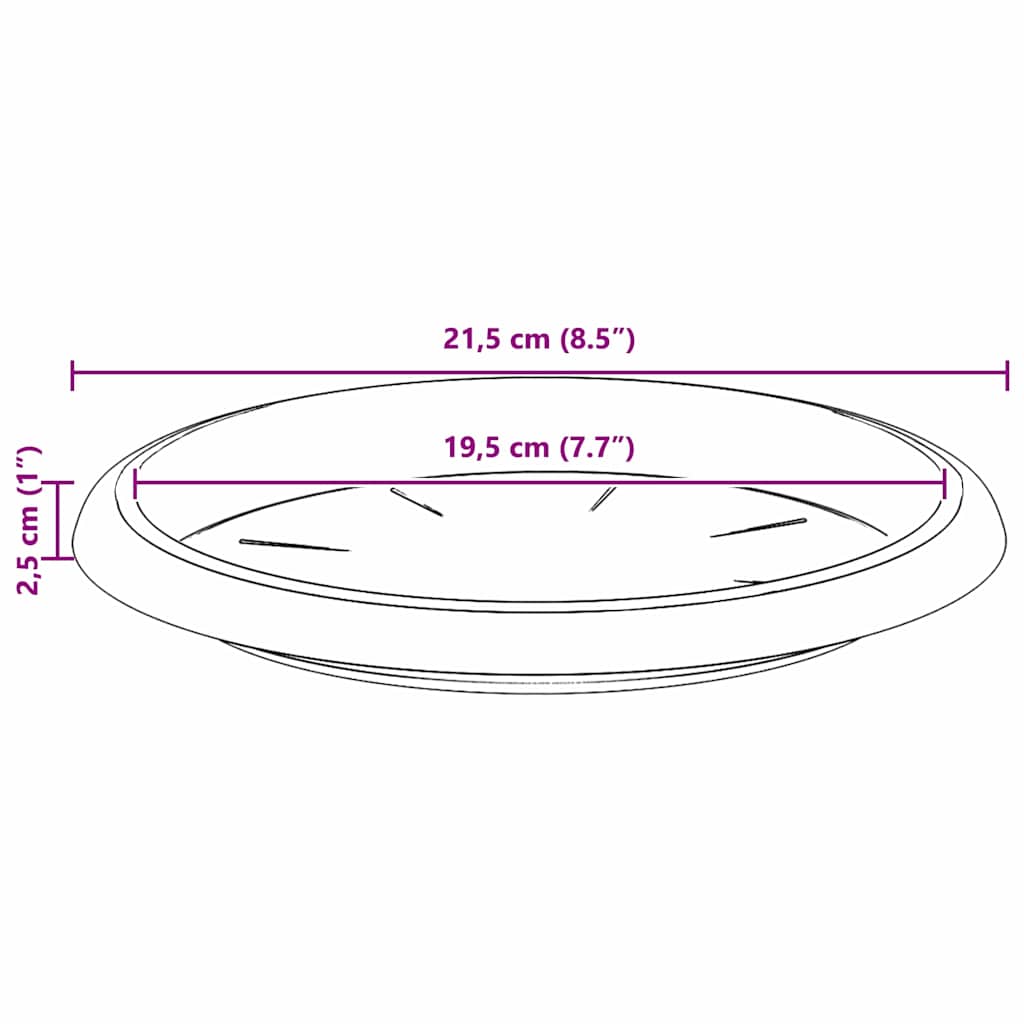 Kružni Pladanj za Cvijeće 6 pcs Crvena cigla Ø 21,5 x 2,5 cm