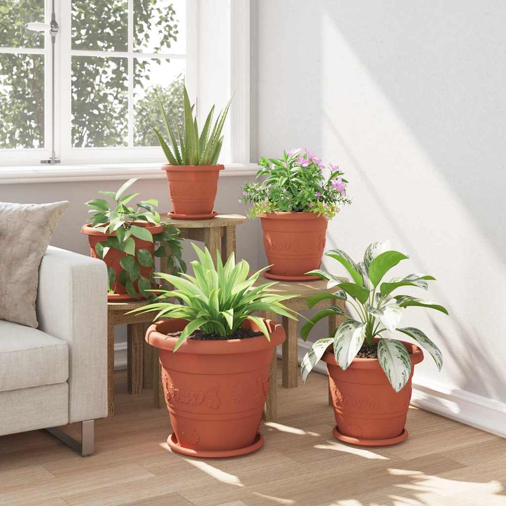 Kružni Pladanj za Cvijeće 6 pcs Crvena cigla Ø 27 x 2,5 cm