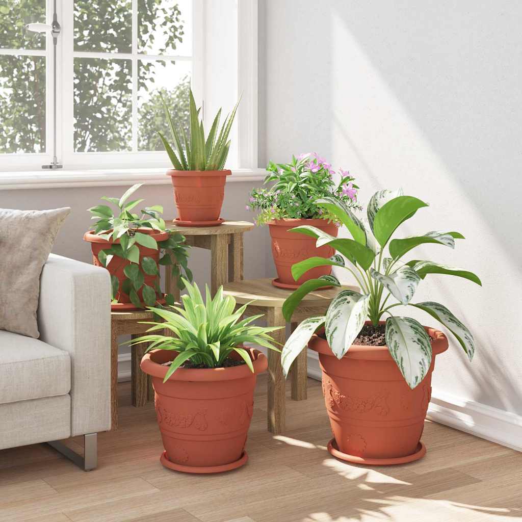 Kružni Pladanj za Cvijeće 24 pcs Crvena cigla Ø 23,5 x 2,5 cm