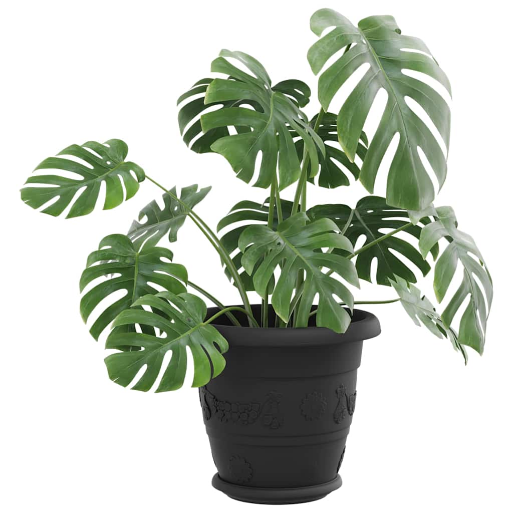 Kružni Pladanj za Cvijeće 24 pcs Crna Ø 17,5 x 2 cm Plastika