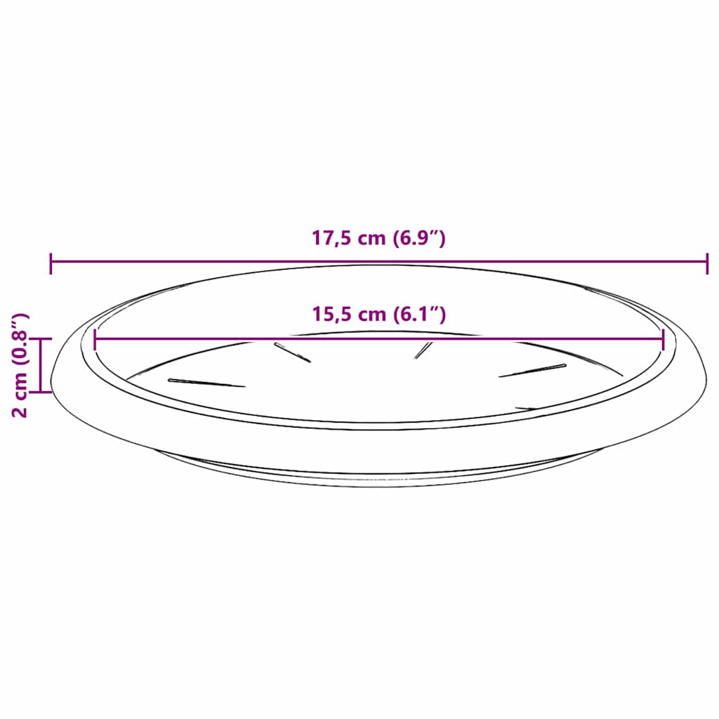 Kružni Pladanj za Cvijeće 24 pcs Crna Ø 17,5 x 2 cm Plastika