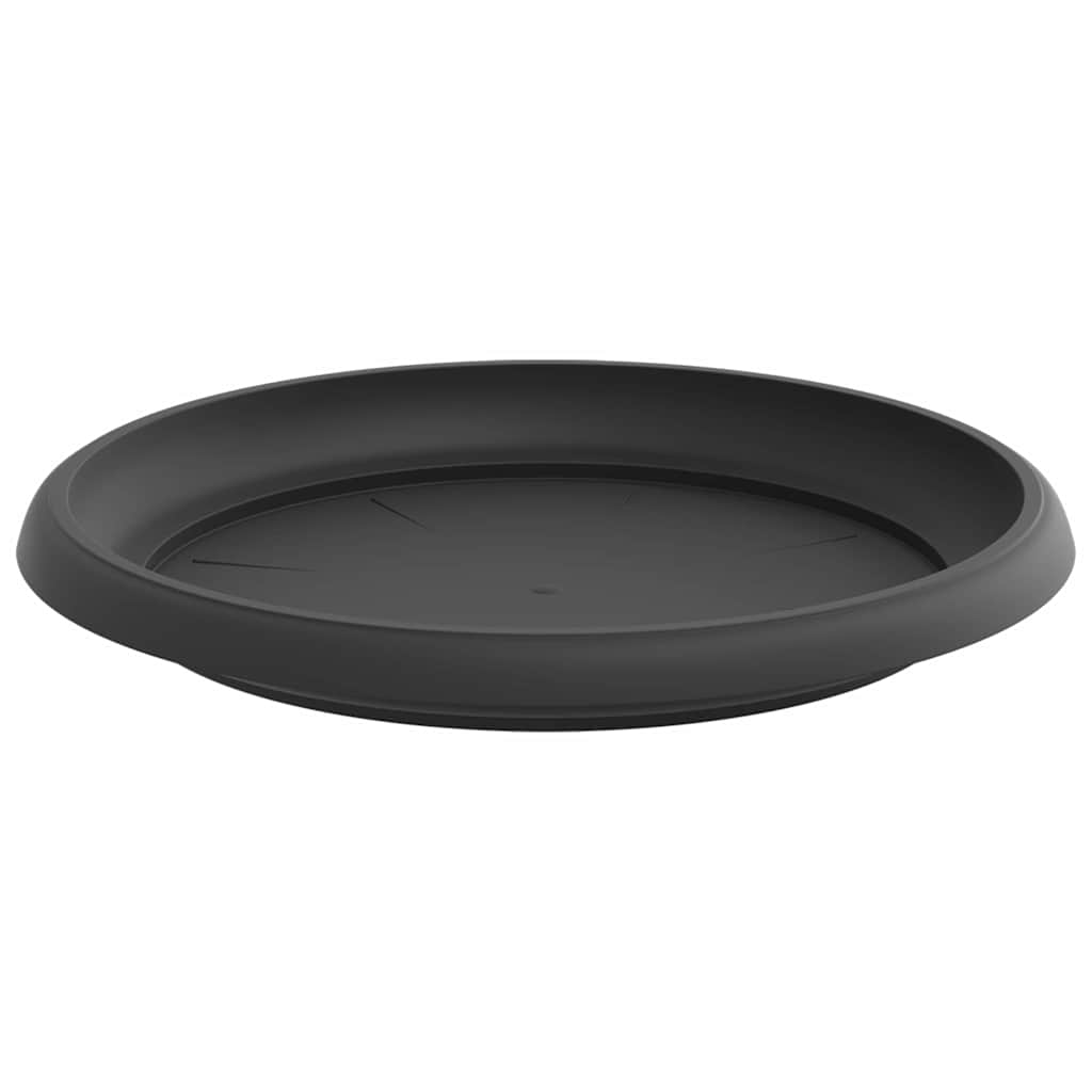 Kružni Pladanj za Cvijeće 24 pcs Crna Ø 21,5 x 2,5 cm Plastika