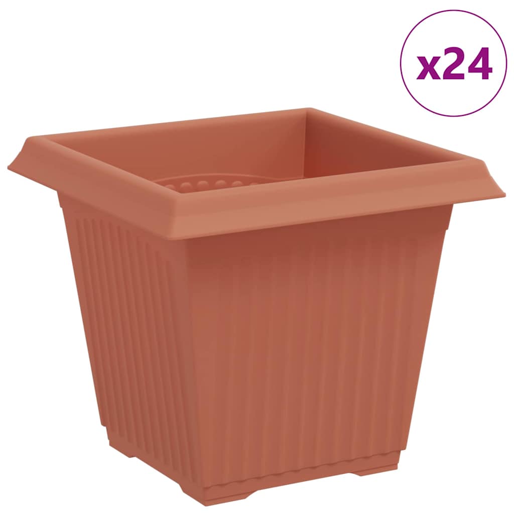 Kvadratna saksija za cvijeće 24 pcs Crvena cigla Plastika