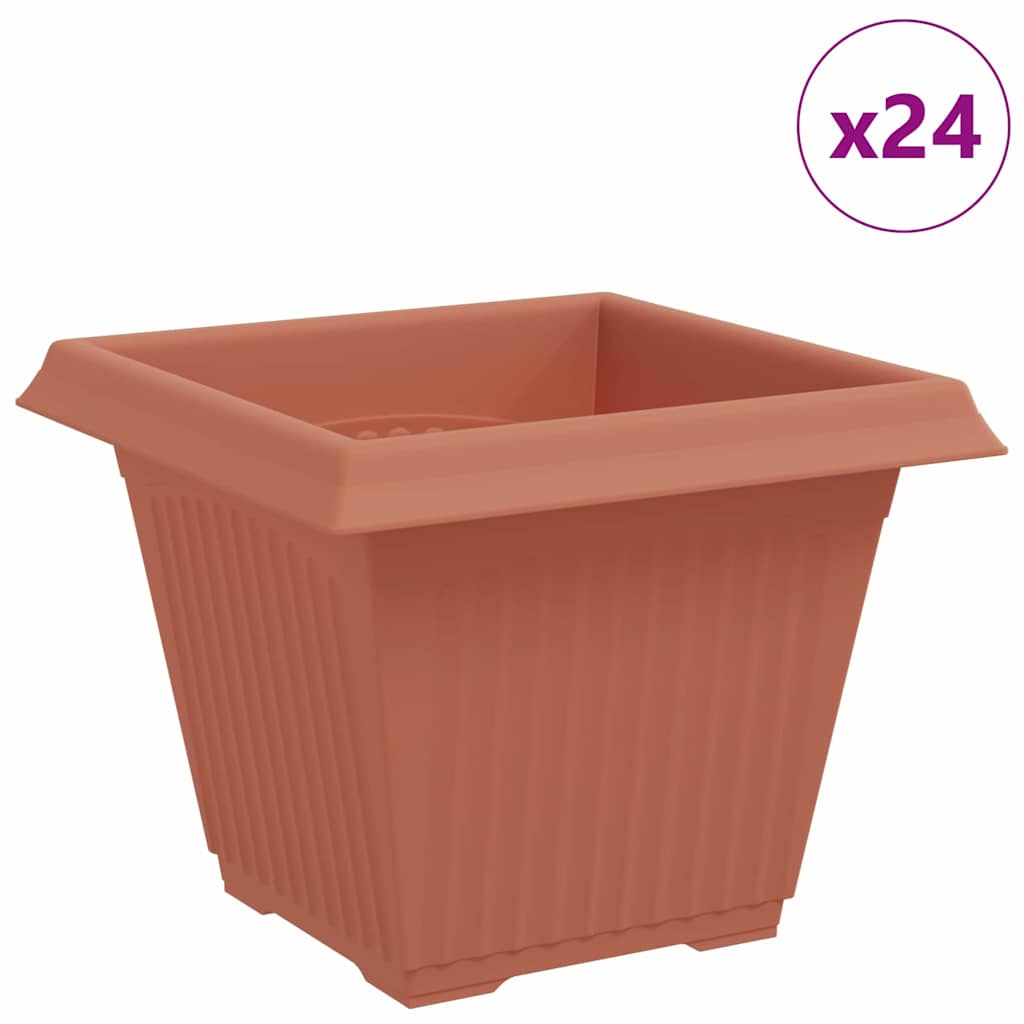 Kvadratna saksija za cvijeće 24 pcs Crvena cigla Plastika