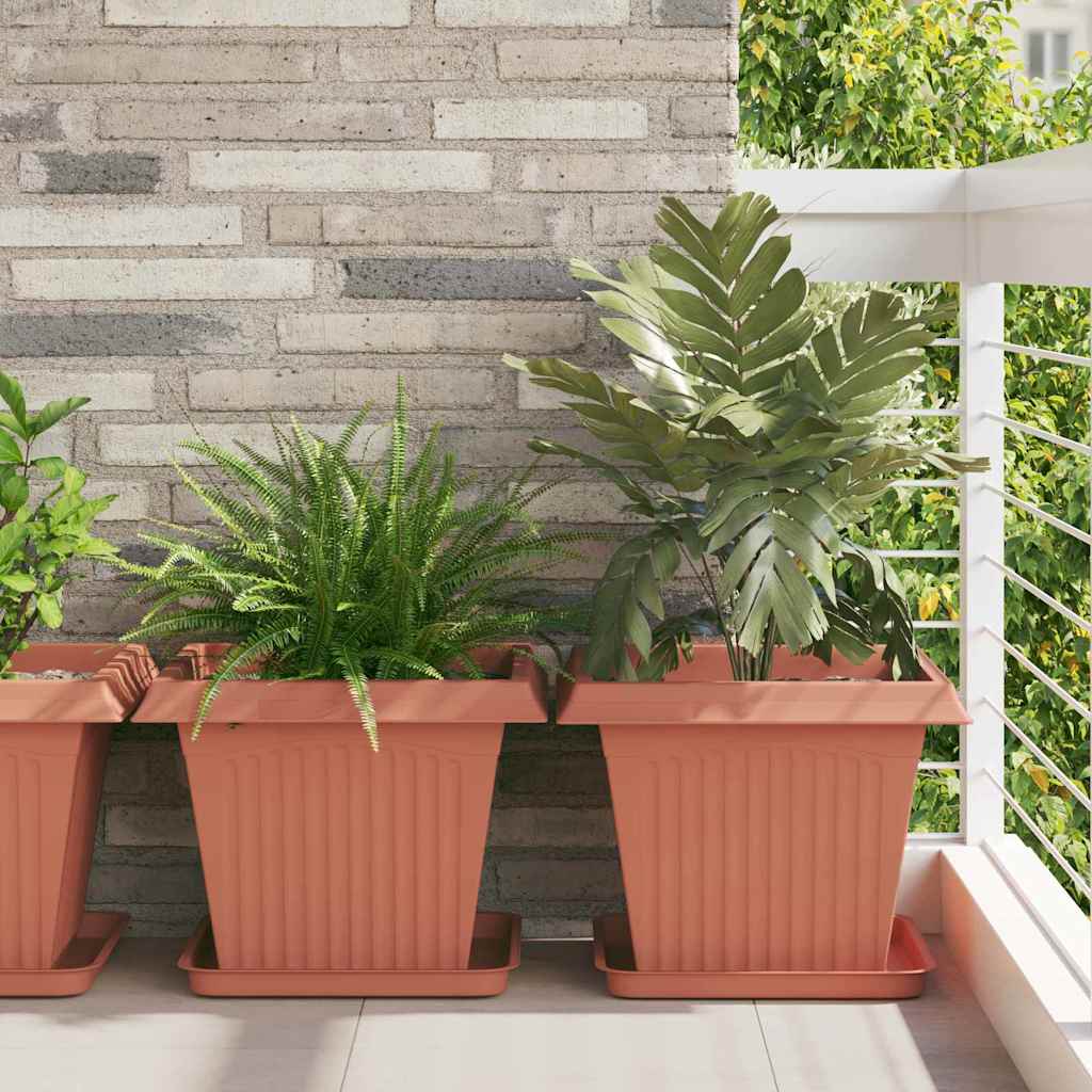 Kvadratna saksija za cvijeće 24 pcs Crvena cigla Plastika