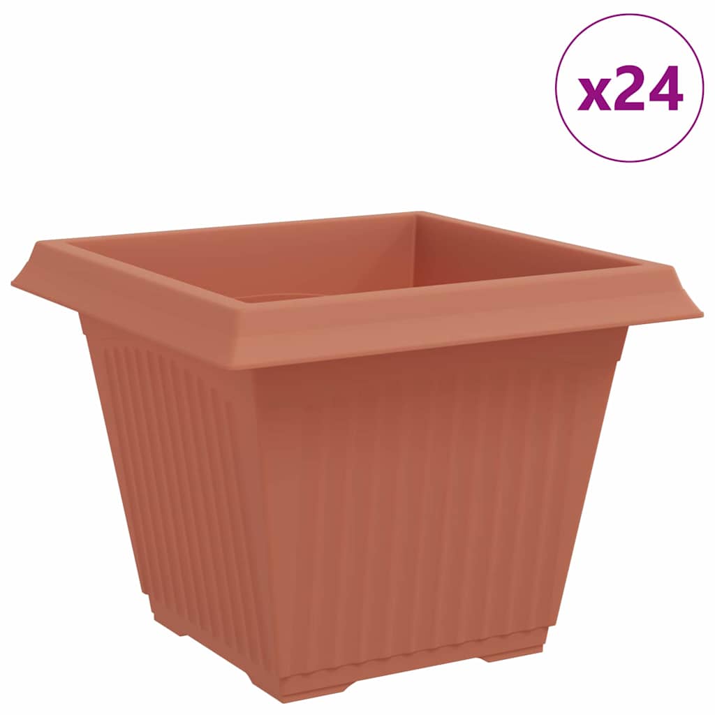 Kvadratna saksija za cvijeće 24 pcs Crvena cigla Plastika