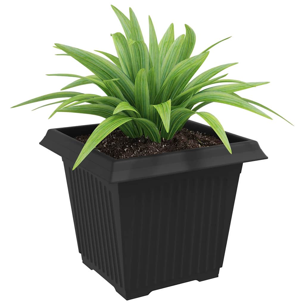 Kvadratna saksija za cvijeće 24 pcs Crna 33 x 33 x 26 cm