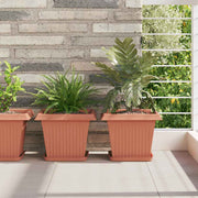 Kvadratna posuda za cvijeće 6 pcs Crvena cigla 21 x 21 x 2 cm