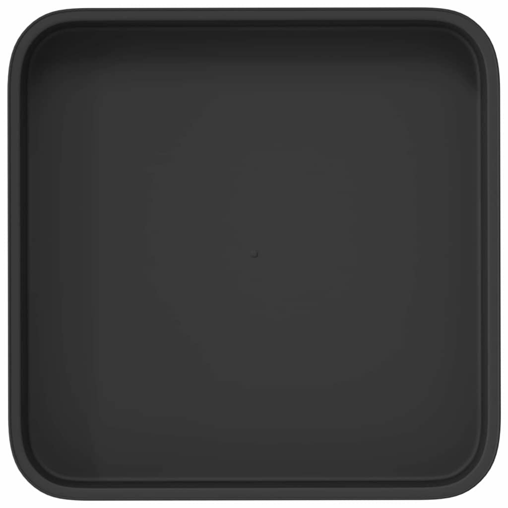 Kvadratna posuda za cvijeće 6 pcs Crna 15 x 15 x 2 cm Plastika