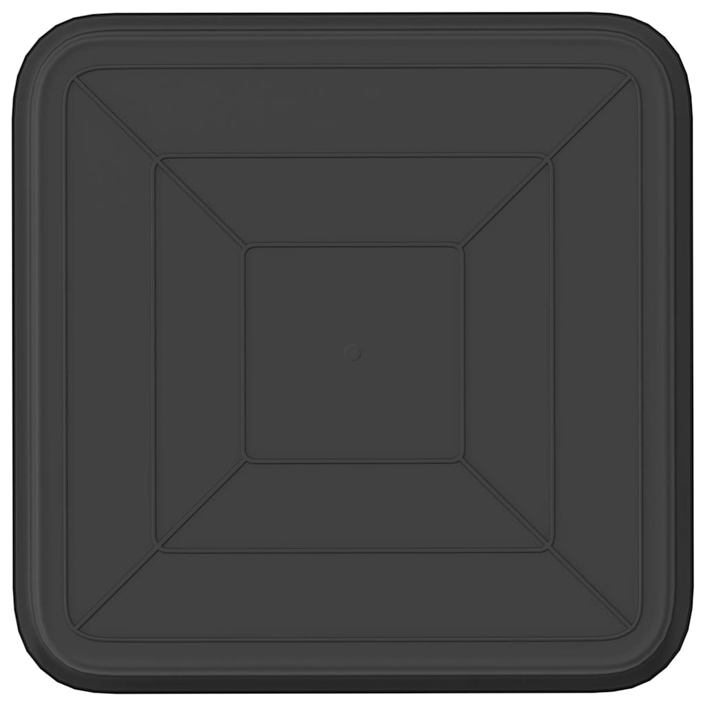 Kvadratna posuda za cvijeće 24 pcs Crna 25,5 x 25,5 x 2,5 cm