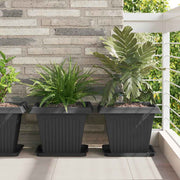 Kvadratna posuda za cvijeće 24 pcs Crna 32 x 32 x 2,5 cm