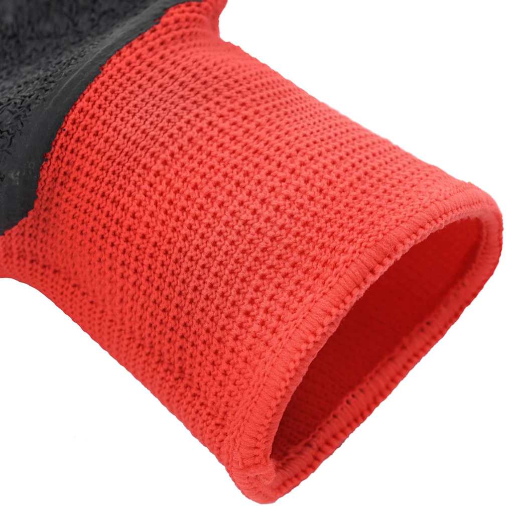 Rukavice za rad 12 pcs Crvena i Crna 7 / S Lateks premaz