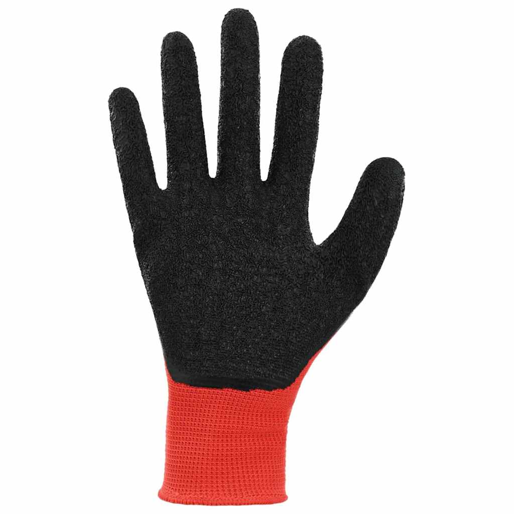 Rukavice za rad 12 pcs Crvena i Crna 7 / S Lateks premaz