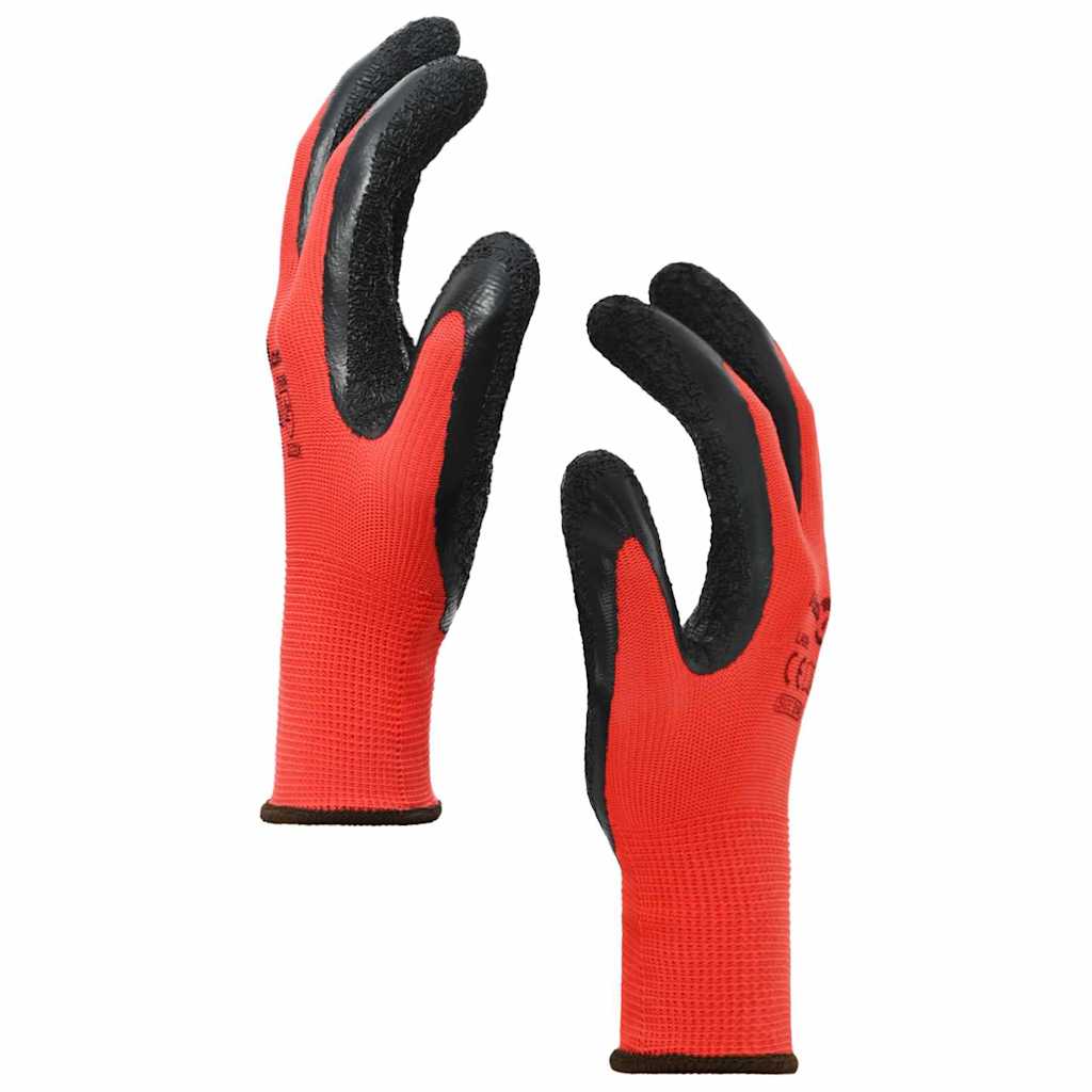 Rukavice za rad 24 pcs Crvena i Crna 8 / m Lateks premaz
