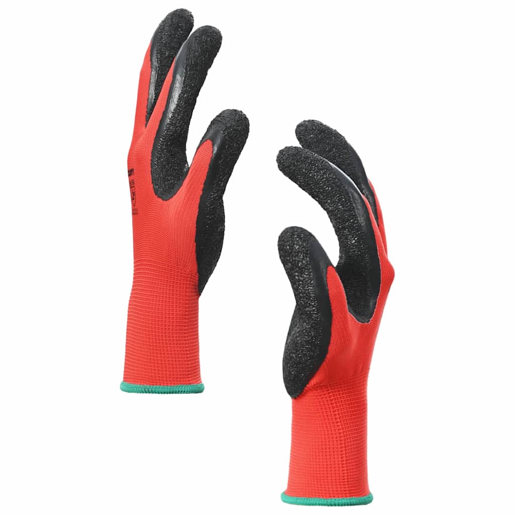 Rukavice za rad 24 pcs Crvena i Crna 11 / XXL Lateks premaz