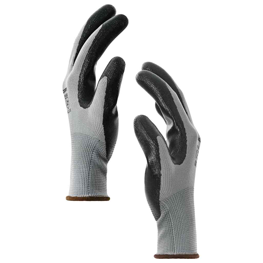 Rukavice za rad 24 pcs Siva i crna 8 / m Poliester
