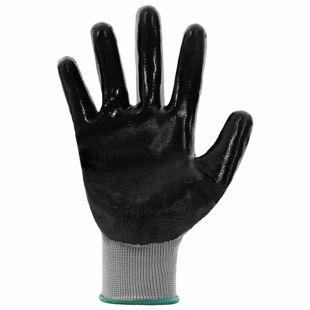 Rukavice za rad 12 pcs Siva i crna 11 / XXL Poliester