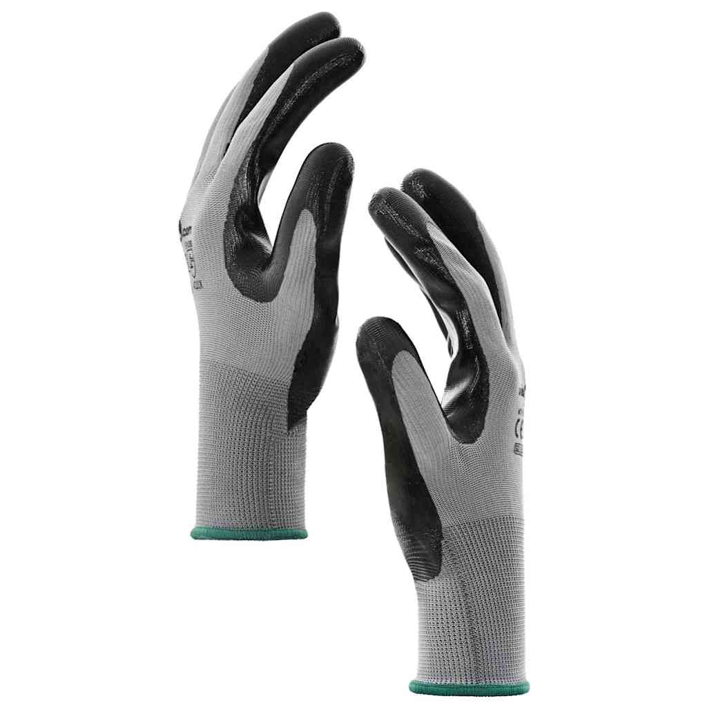 Rukavice za rad 12 pcs Siva i crna 11 / XXL Poliester
