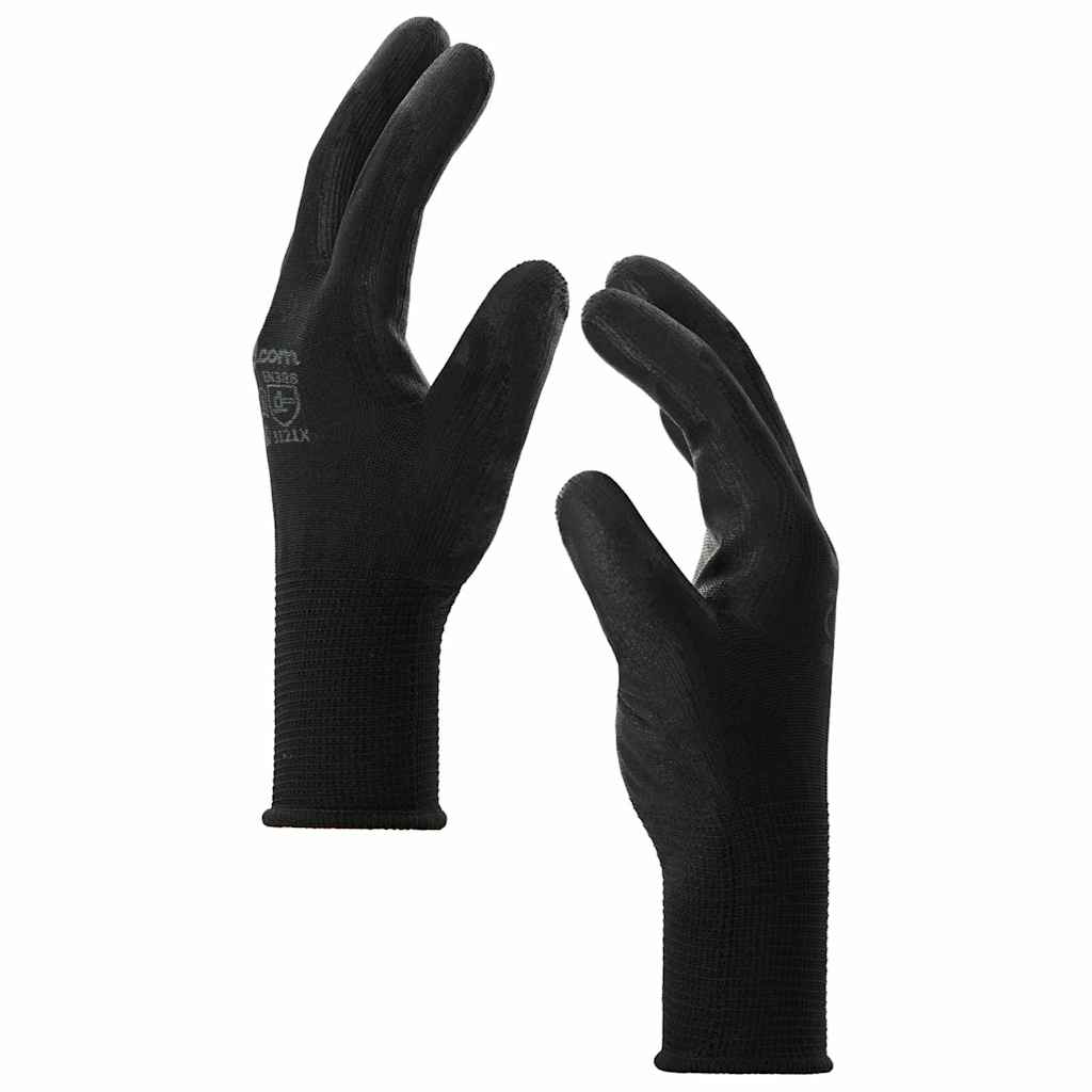 Rukavice za rad 24 pcs Crna 10 / xl Poliester