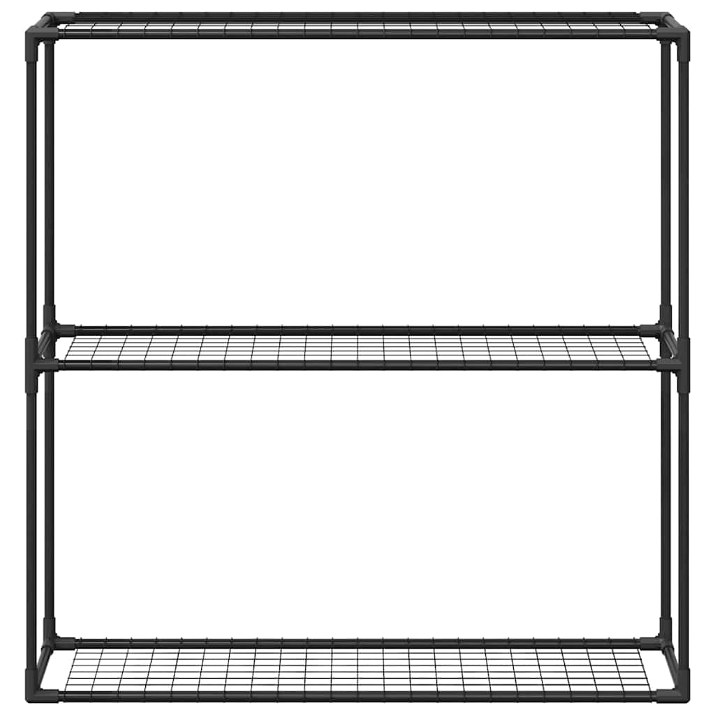 3-složni stalak za biljke Crna 100 x 32 x 102 cm Čelik