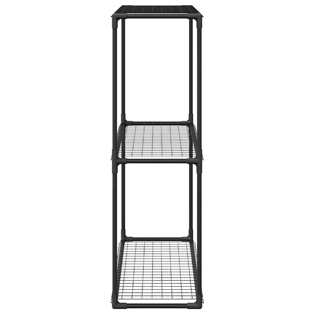 3-složni stalak za biljke Crna 100 x 32 x 102 cm Čelik
