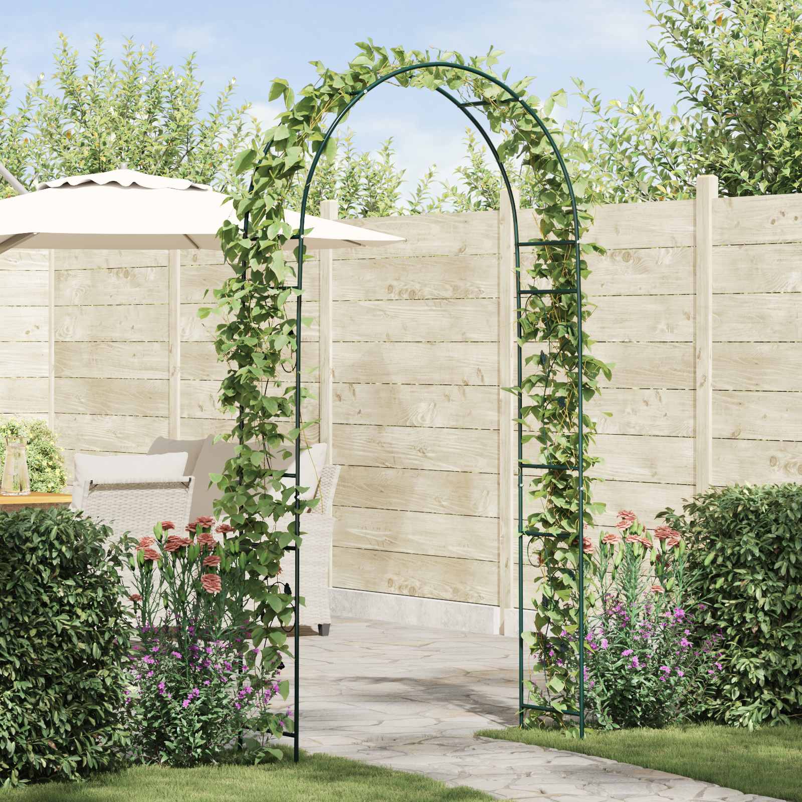 Vrtni Luk Cvjetni Zelena 115 x 37 x 231 cm
