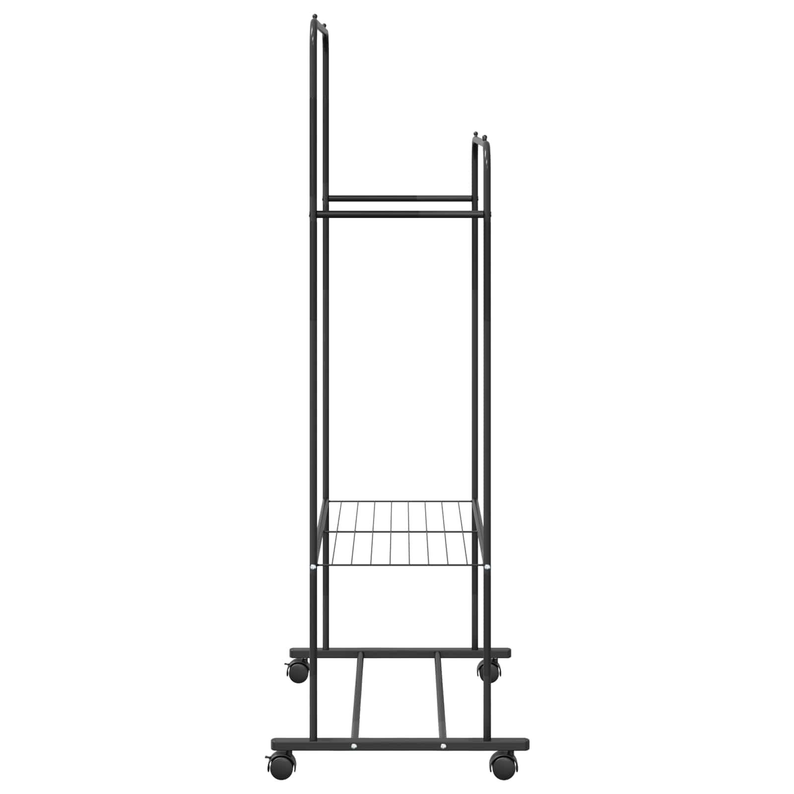 Stalak za odjeću s policom s kotačem Crna 80 x 53 x 156 cm