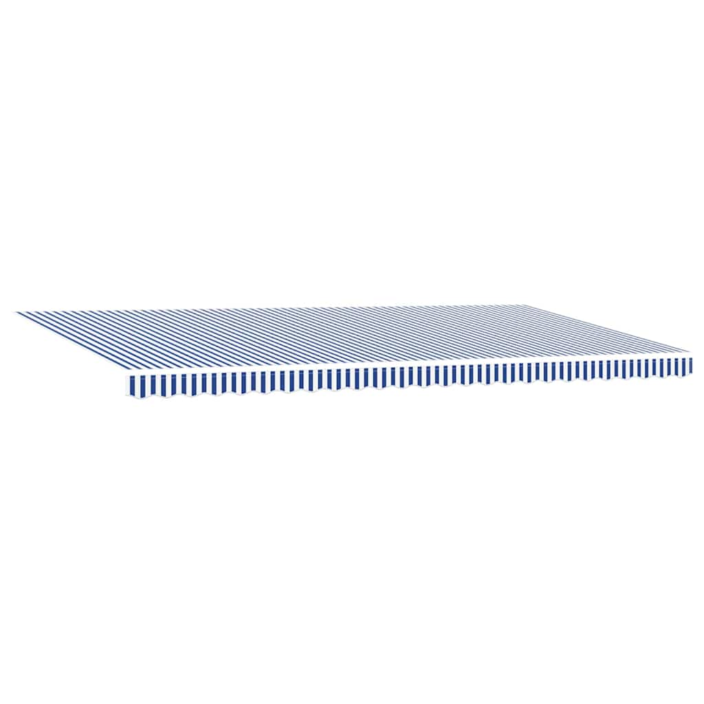 Skrovita tenda Plava i bijela 600 × 300 cm Poliester i aluminij