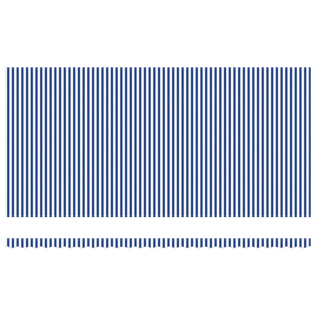 Skrovita tenda Plava i bijela 600 × 300 cm Poliester i aluminij