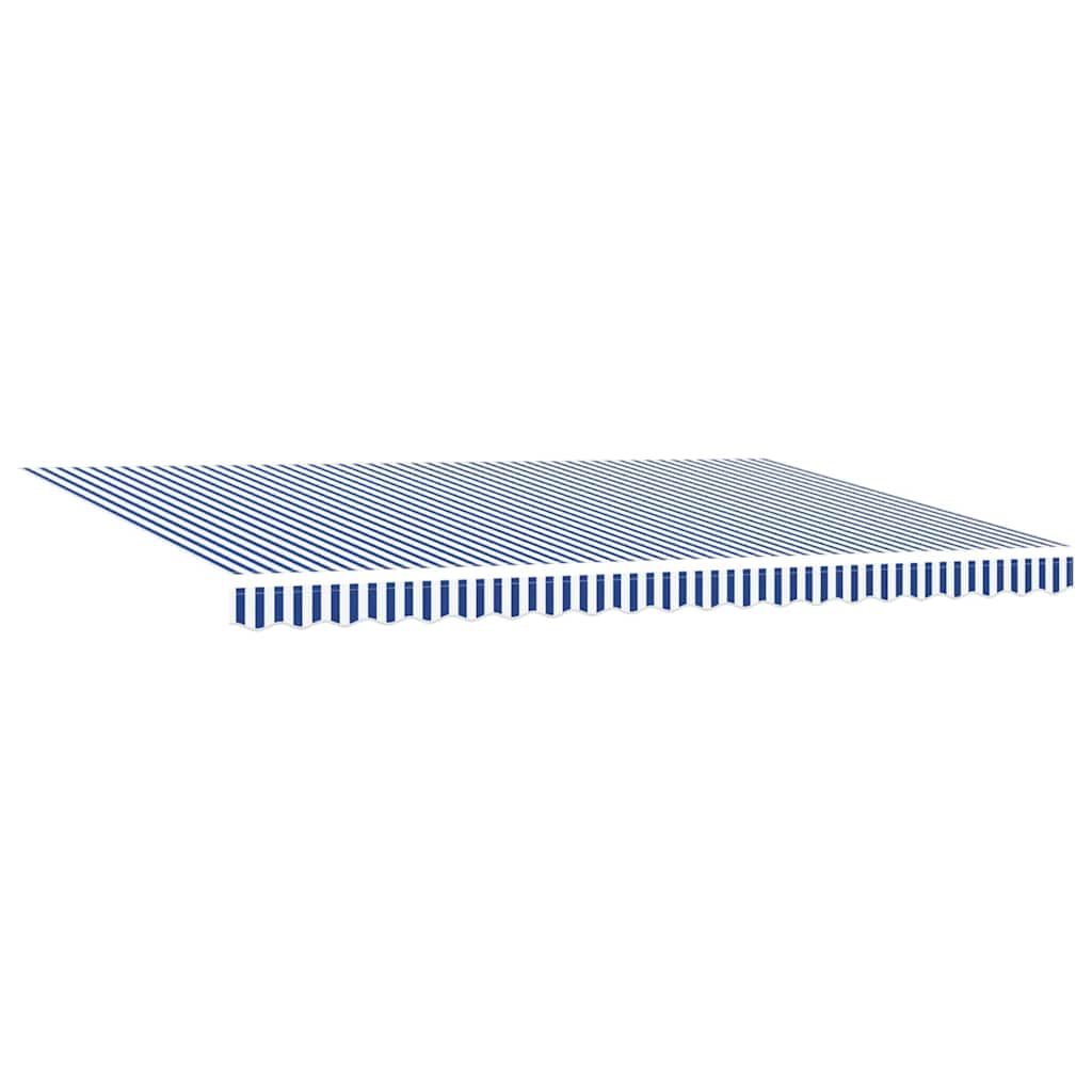 Skrovita tenda Plava i bijela 450 × 300 cm Poliester i aluminij
