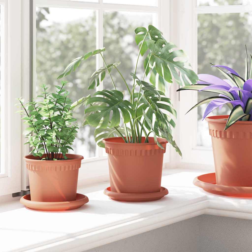 Saksije za biljke 6 pcs Crvena cigla Ø 15 x 12 cm Plastika