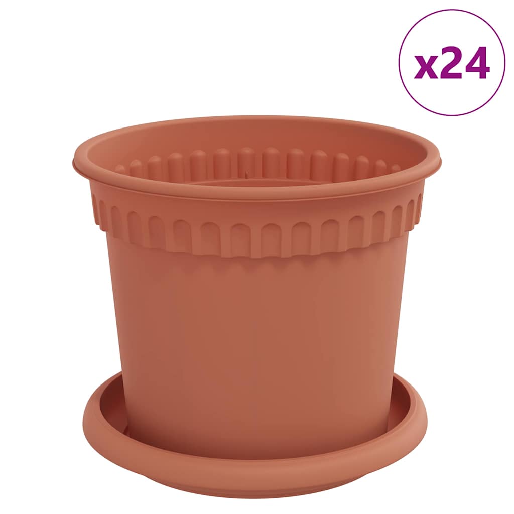 Saksije za biljke 24 pcs Crvena cigla Ø 15 x 12 cm Plastika