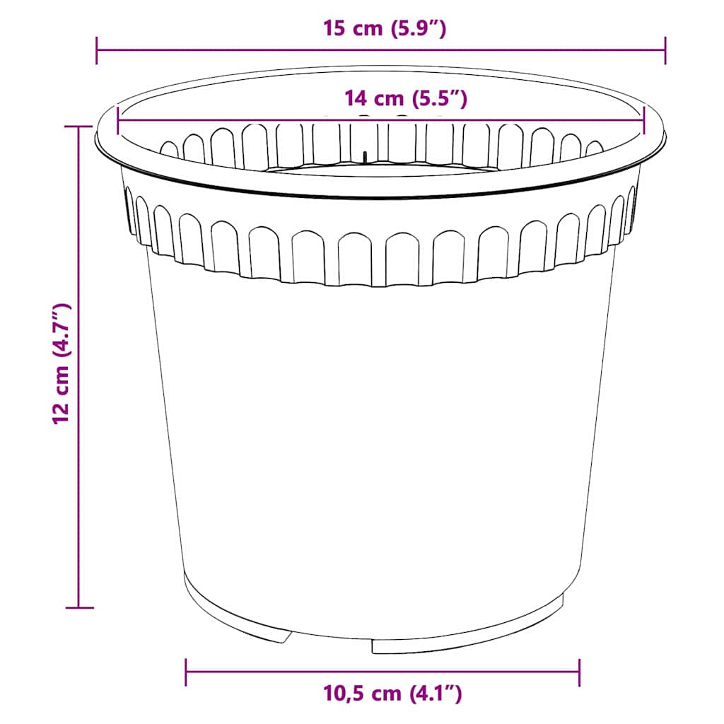Saksije za biljke 24 pcs Crvena cigla Ø 15 x 12 cm Plastika