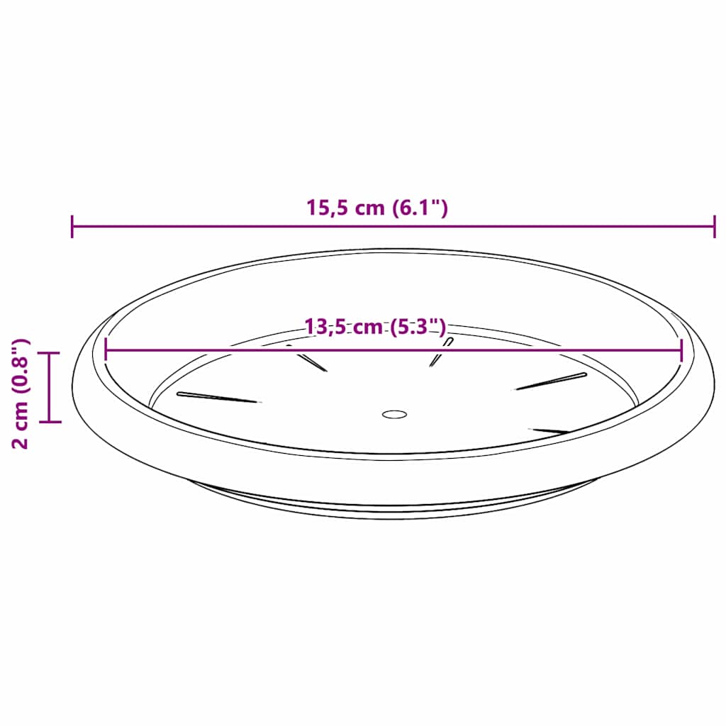 Saksije za biljke 24 pcs Crvena cigla Ø 17 x 14 cm Plastika