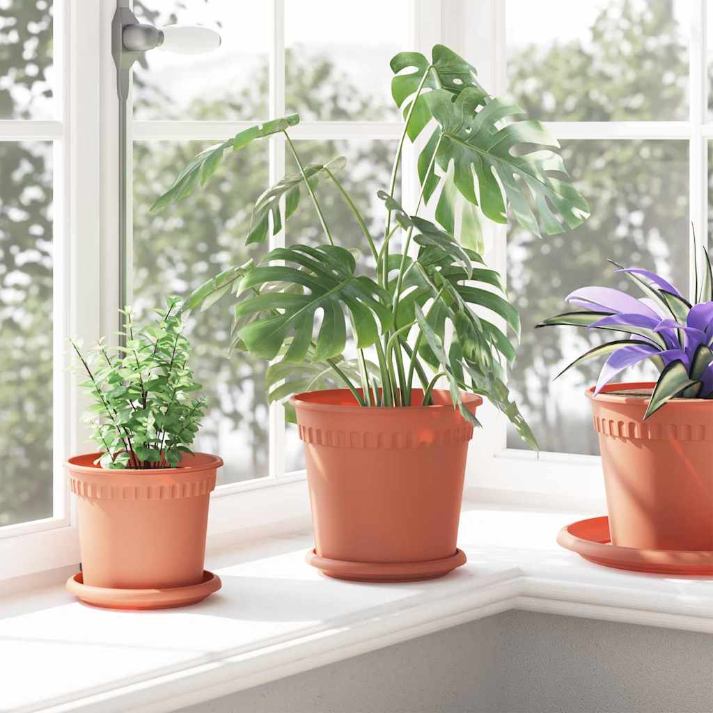 Saksije za biljke 24 pcs Crvena cigla Ø 19 x 16 cm Plastika