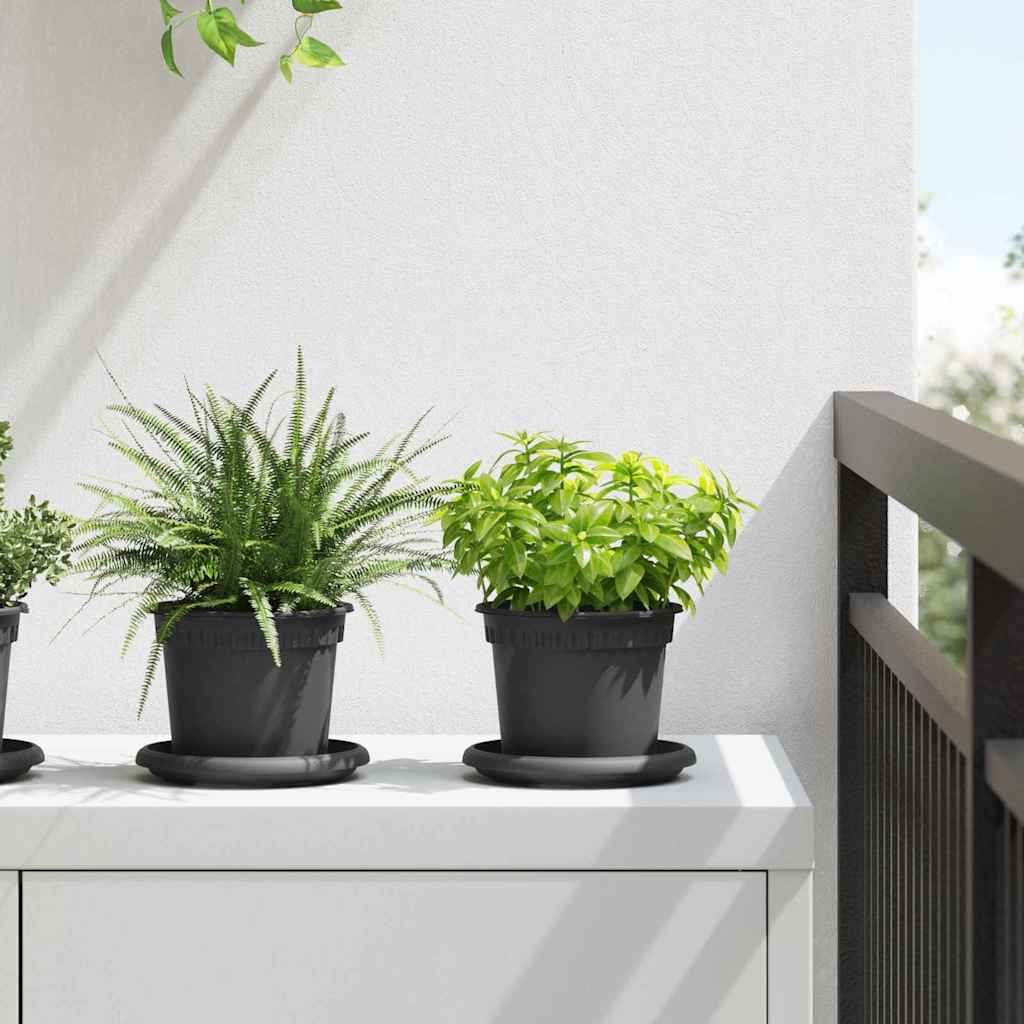 Saksije za biljke 24 pcs Crna Ø 12,5 x 10 cm Plastika