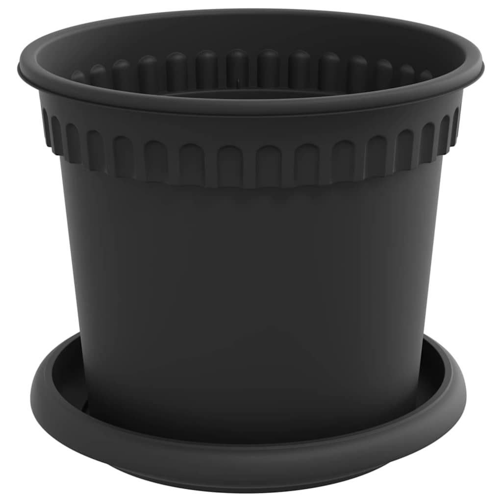Saksije za biljke 24 pcs Crna Ø 15 x 12 cm Plastika