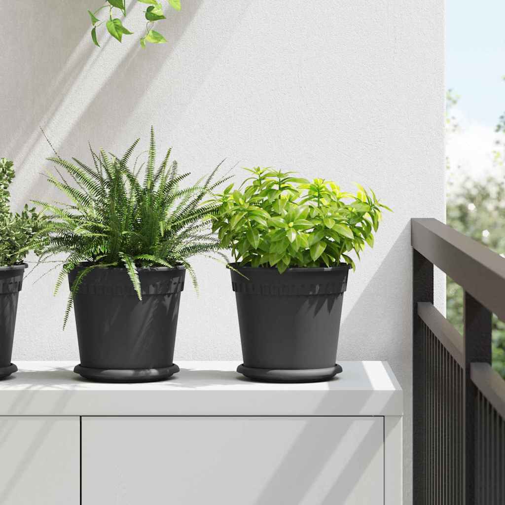 Saksije za biljke 24 pcs Crna Ø 19 x 16 cm Plastika