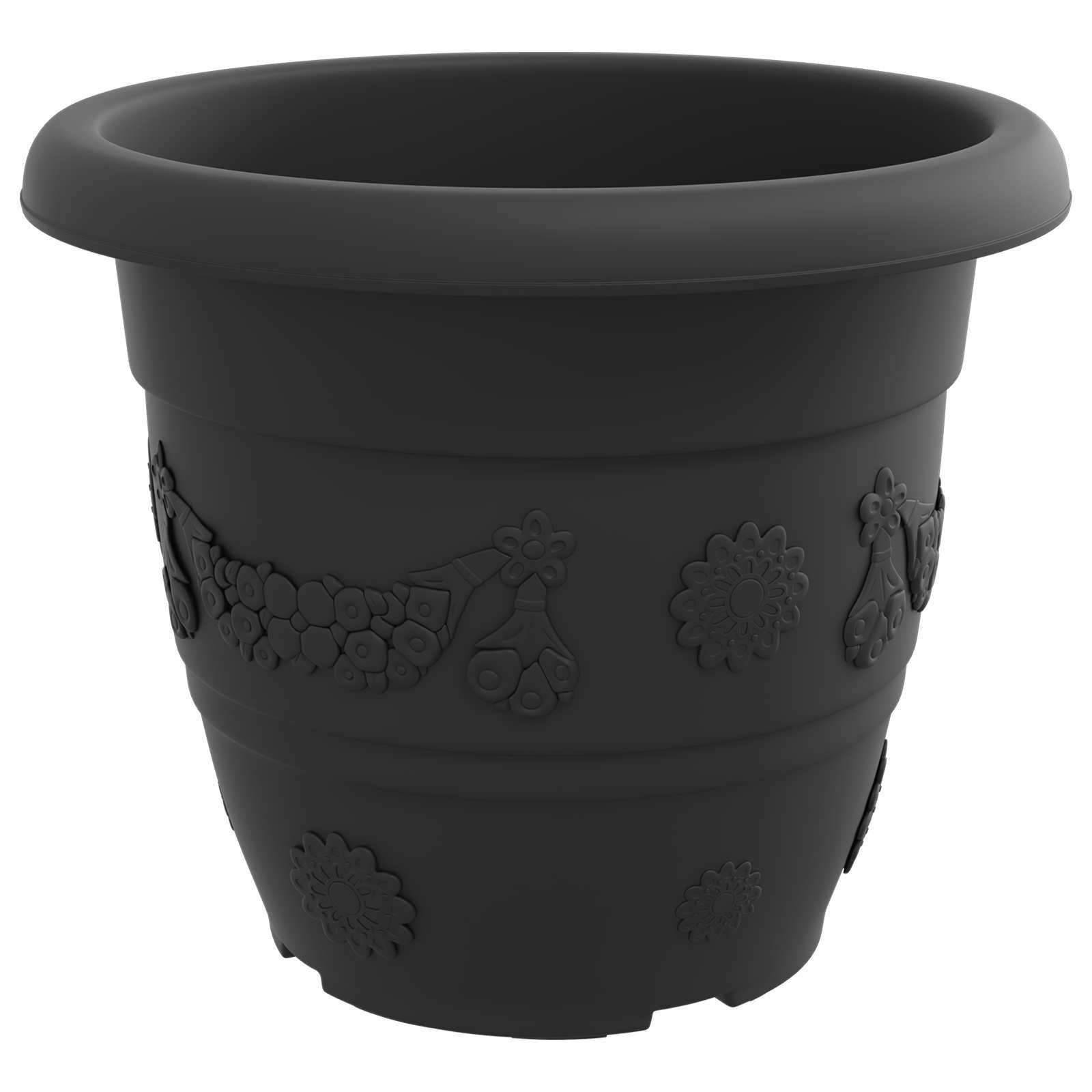 Saksije za biljke 6 pcs Crna Ø 34 x 28 cm Plastika